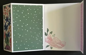 Stampin' Up! Opulent Oasis & Berry Botanical Vellum Fun Fold card open