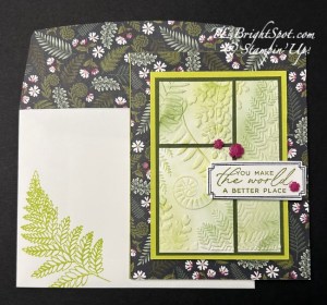 Stampin' Up! Moonlit Flora DSP + Fern & Flora EF card & envelope
