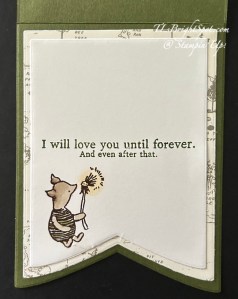 Stampin' Up! Shaped Card inside w/ Banner Dies & Silly Old Bear