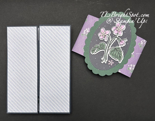 Stampin' Up! Framed Violets Floating Gatefold w/ belly band off to the side